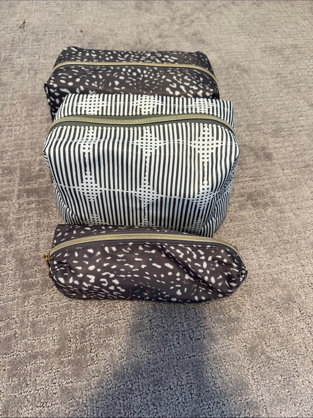 Set of 3 Sonia Kashuk Patterned Cosmetic Bags
